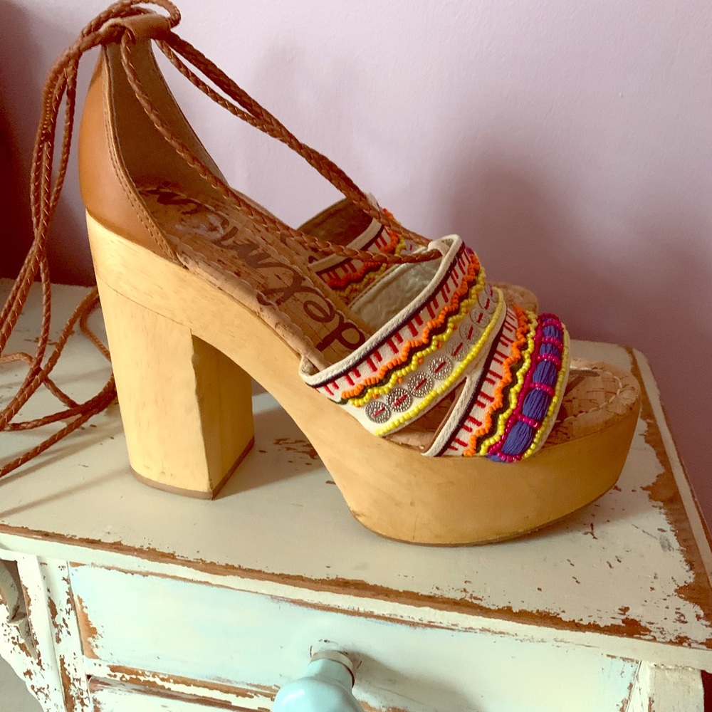 Sam Edelman Wood Platform Sandals